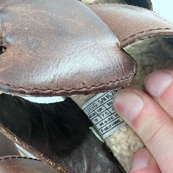 Ugg Fisherman Ore Clogs Sherpa lined Gaucho shoes sandals Size 9 - Picture 11 of 11